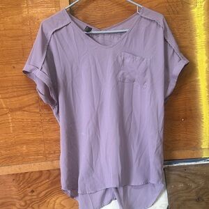 Maurices Mauve Blouse with Pocket Detail